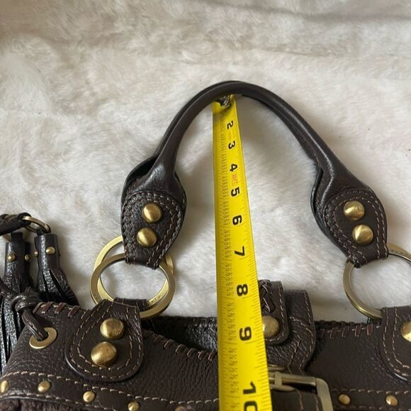 Rafè brown sweater satchel with brown leather trims antique tone hardwares - Picture 4 of 13